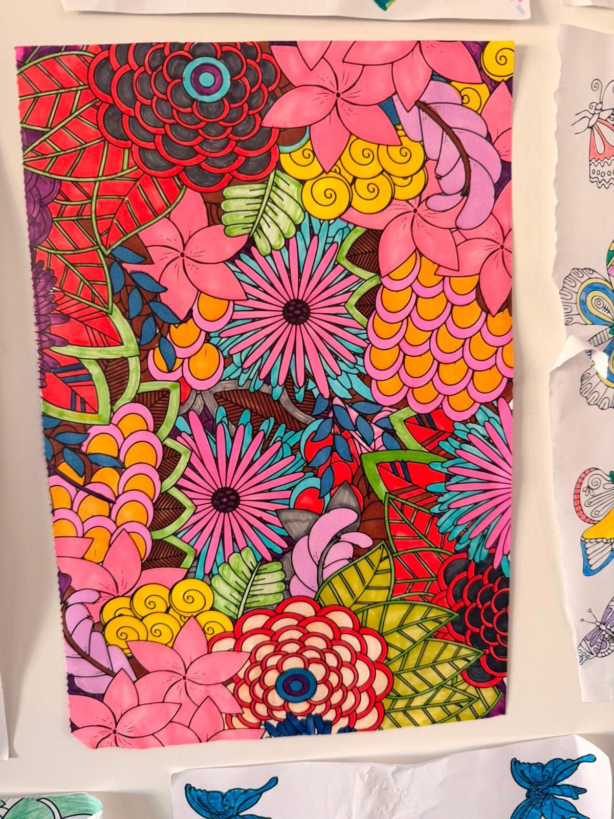 Enjoying some colouring and creativity with Client